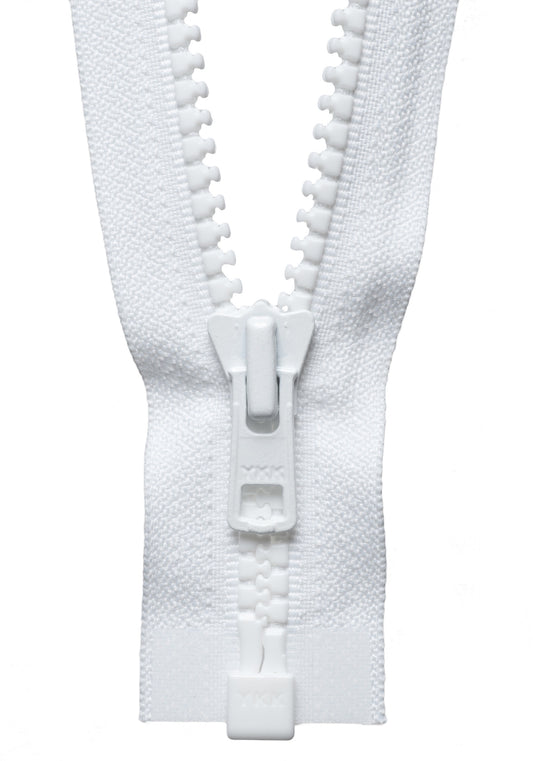 Heavyweight - Open Ended Zip - WHITE - Various Lengths