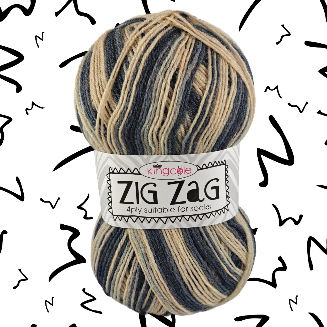 ZIG ZAG  SOCK YARN 4 PLY 100g - More colours available