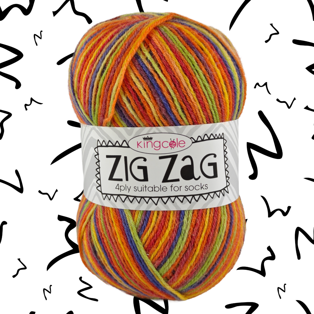 ZIG ZAG  SOCK YARN 4 PLY 100g - More colours available