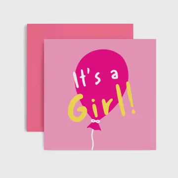 It's A GIRL! - New Baby Card
