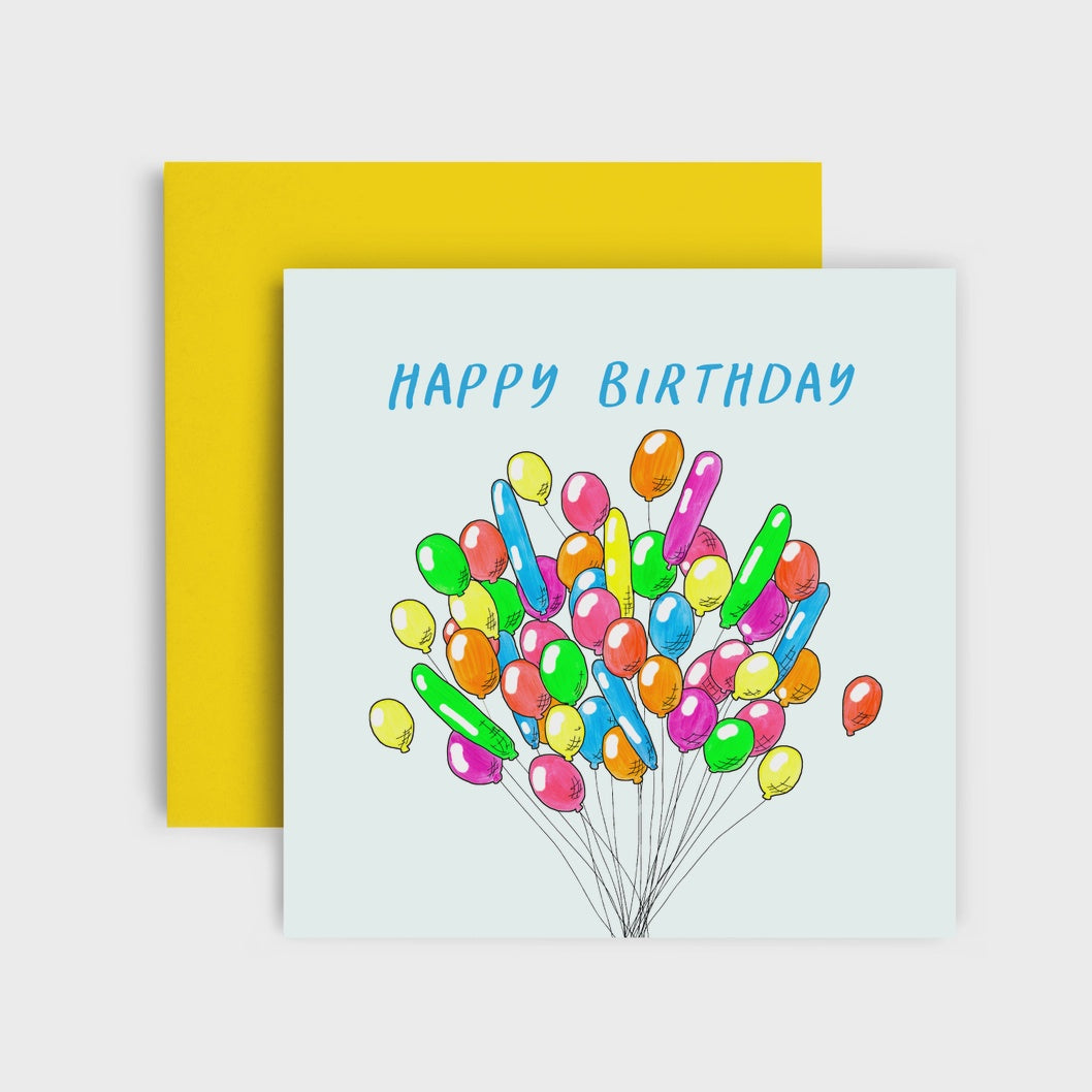 Happy Birthday Balloons - Birthday Card