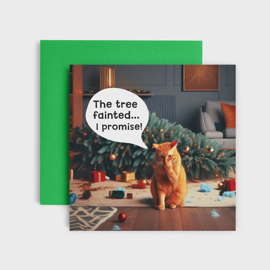 Cat Tree Fainted - Christmas card