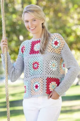 Crochet Pattern 8145 - Granny Square  Boxy Tops in Sundance DK