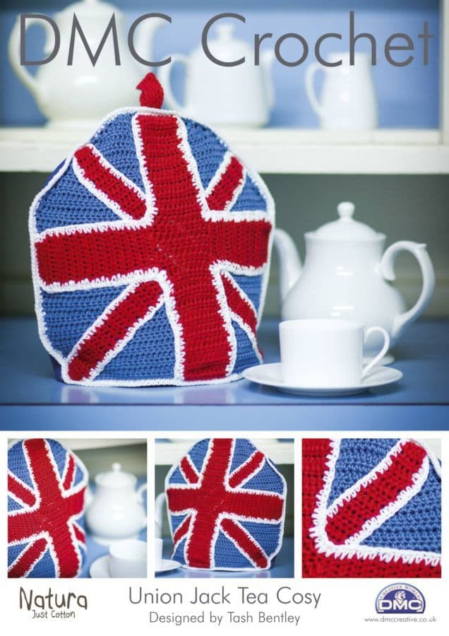 Crochet Pattern - Union Jack Tea Cosy in DMC Natura Crochet Cotton