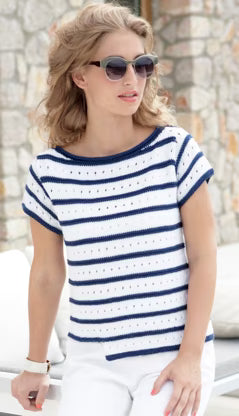 Knitting Pattern 7081 - Boat Necked Tops in Cotton DK