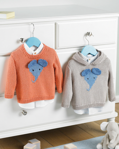 Knitting Pattern 5219 - Elephant Sweaters in Baby Bamboo DK