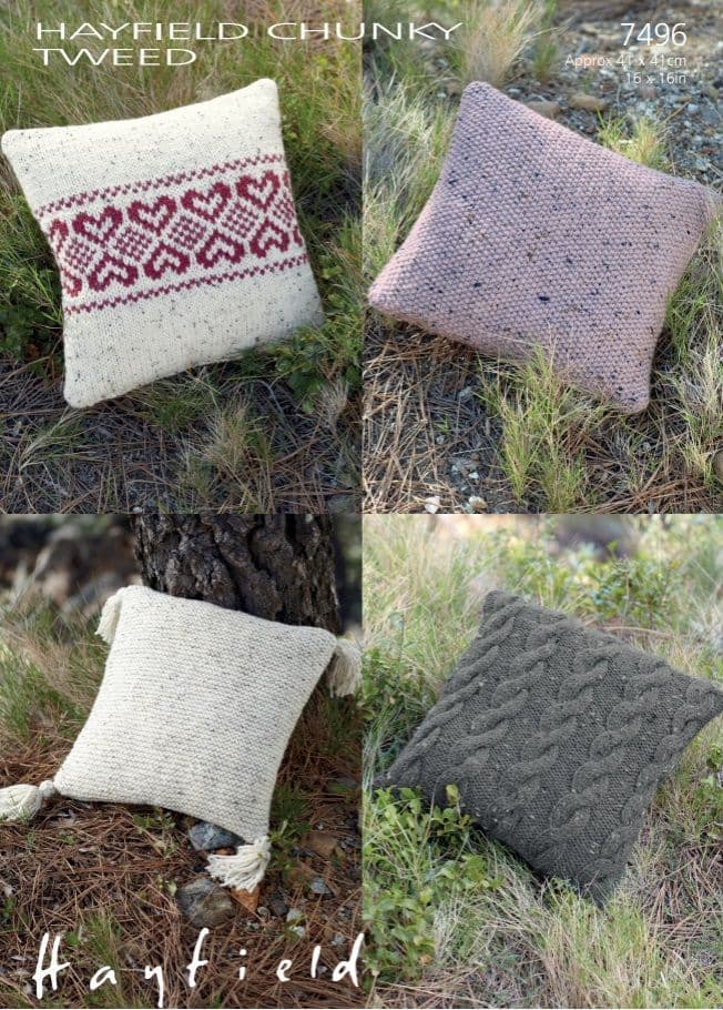Knitting Pattern 7496 - Cushion Covers in Chunky Tweed
