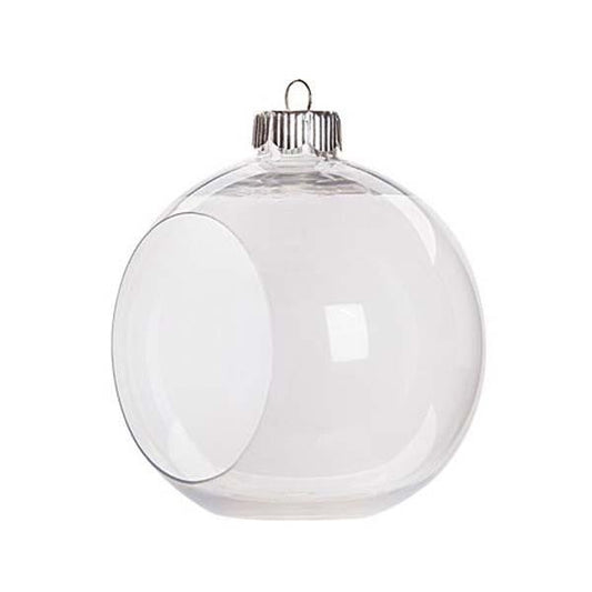 Open Front - Plastic Bauble - 8cm - 2 Pk