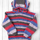 Knitting Pattern 4003 - Child's Hooped Hoodie In Emu Funfair Swirl DK