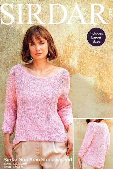 Knitting Pattern 8269 - TOP IN SIRDAR NO 1 STONEWASHED ARAN
