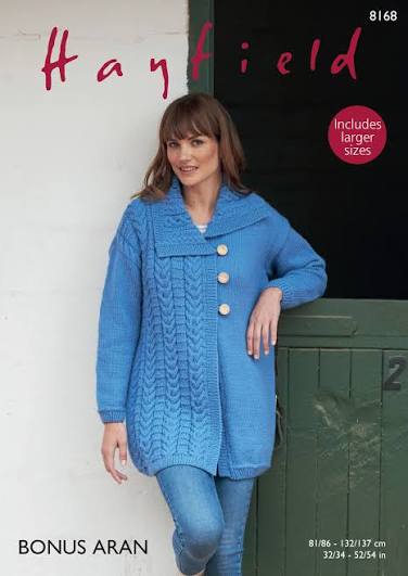 Knitting Pattern 8168 - Coat in Bonus Aran