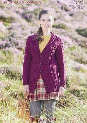 Knitting Pattern 7062 - Shawl Collared Long Jacket in Bonus Aran