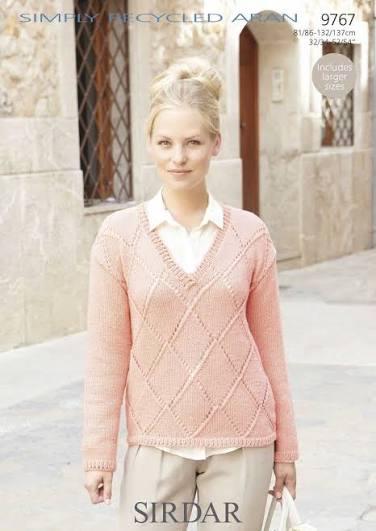 Knitting Pattern 9767 - Sweater in Simply Recycled Aran