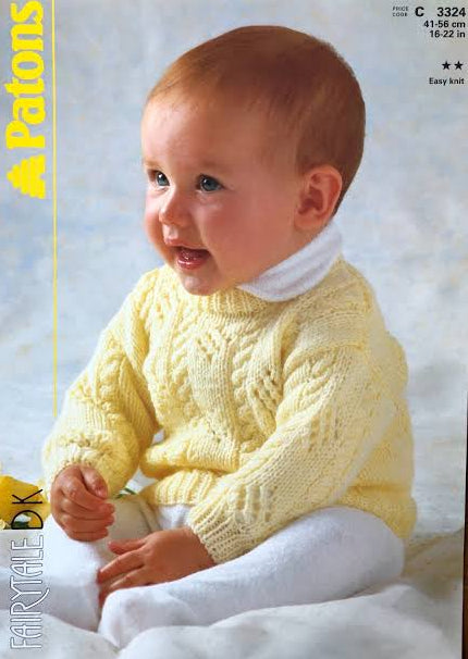 Knitting Pattern 3324 - Cable & Eyelet Sweater in Fairytale DK