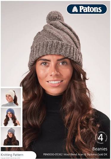 Knitting Pattern 5362 - Beanies in Aran & DK - FREE PAPER PATTERN