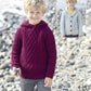 Knitting Pattern 2426 - Boys Sweater & Cardigan with Hood