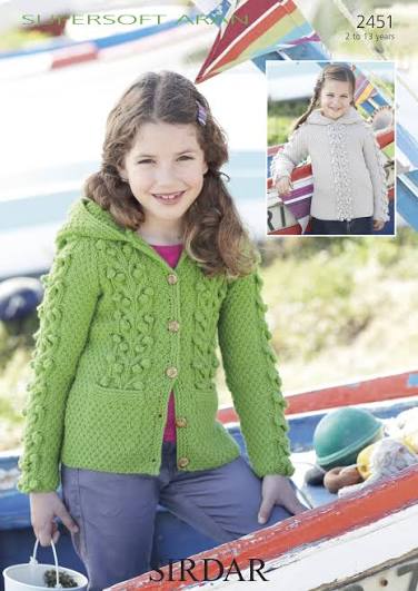 Knitting Pattern 2451 - Hooded Sweater and Jacket in Supersoft Aran
