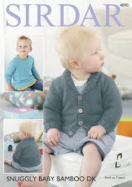 Knitting Pattern 4890 - Sweater & Cardigan in Baby Bamboo DK