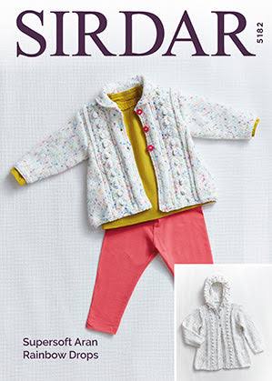 Knitting Pattern 5182 - Matinee Coats in Supersoft Aran Raindrops