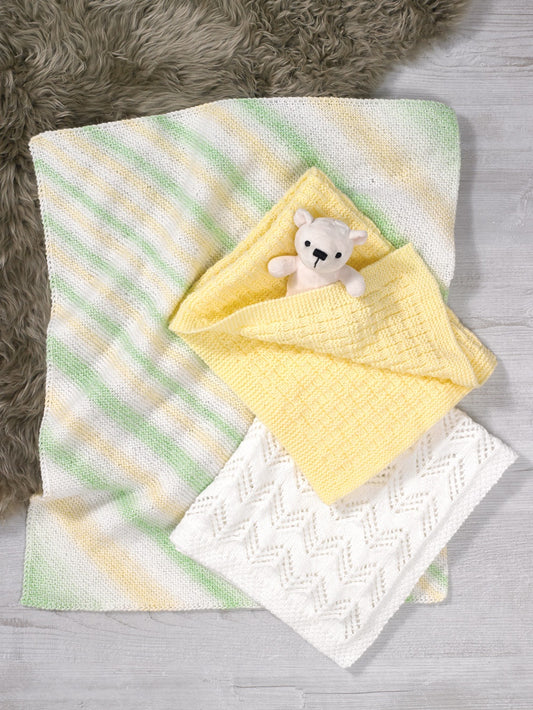 Knitting Pattern JB612 - Baby Blankets in Supersoft Baby DK & Baby Marble DK