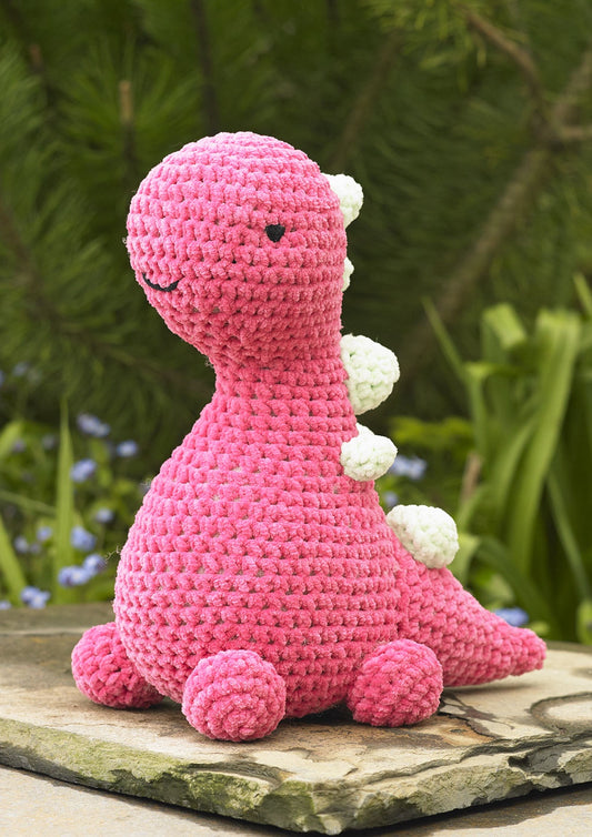 Crochet Pattern JB934 - Barney Brettosaurus Toy in Chunky