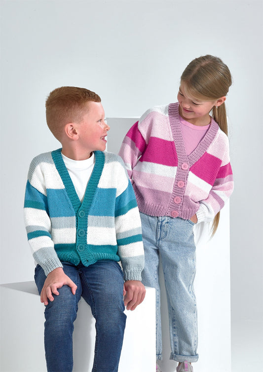 Knitting Pattern JB941 - Children's Cardigans in Pure Cotton DK