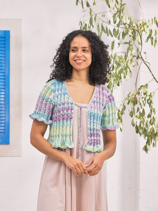 Knitting Pattern JB964 - Cardigan in Cotton Waves DK