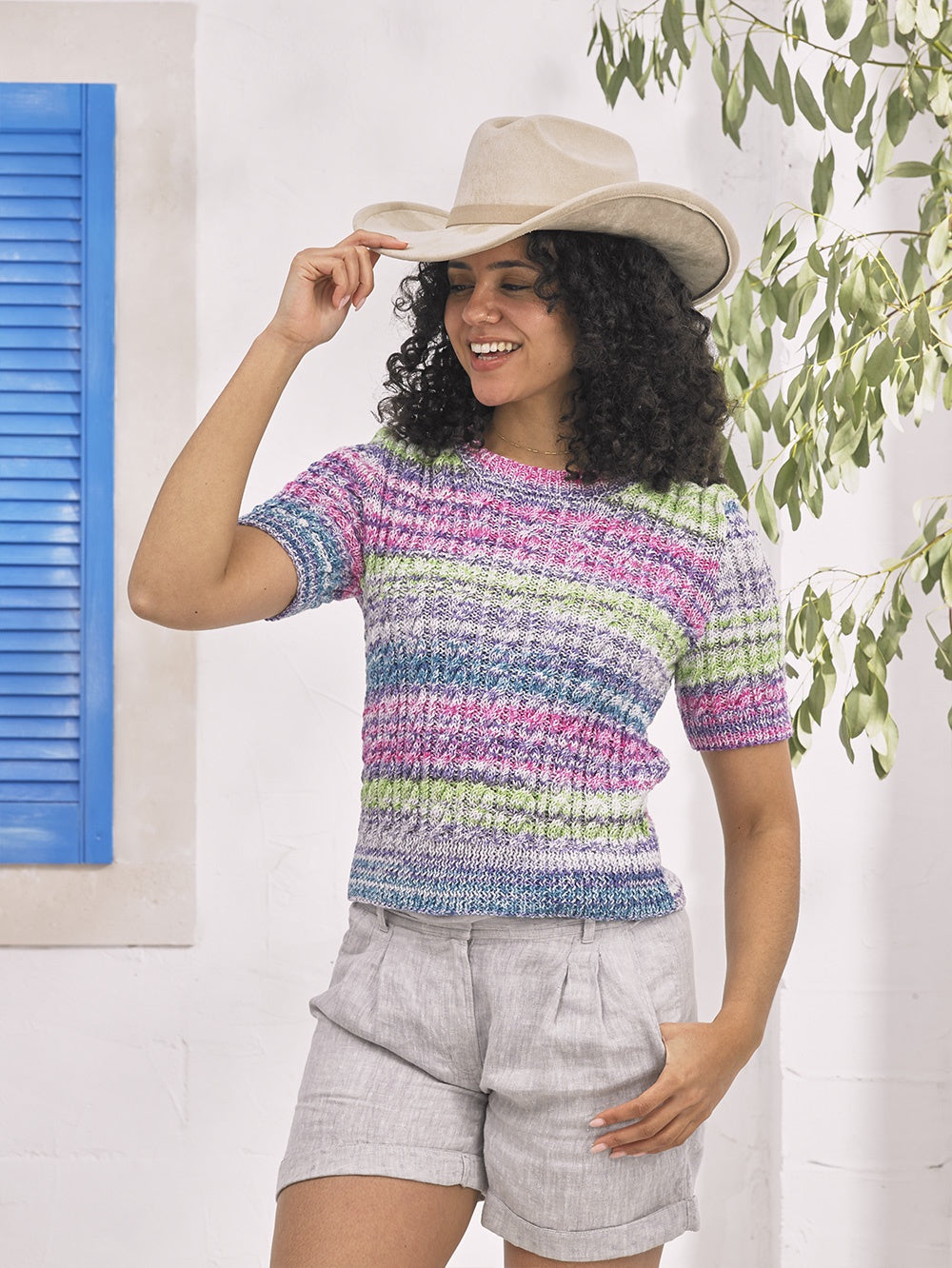 Knitting Pattern JB966 - Jumper & Cardigan in Cotton Waves DK