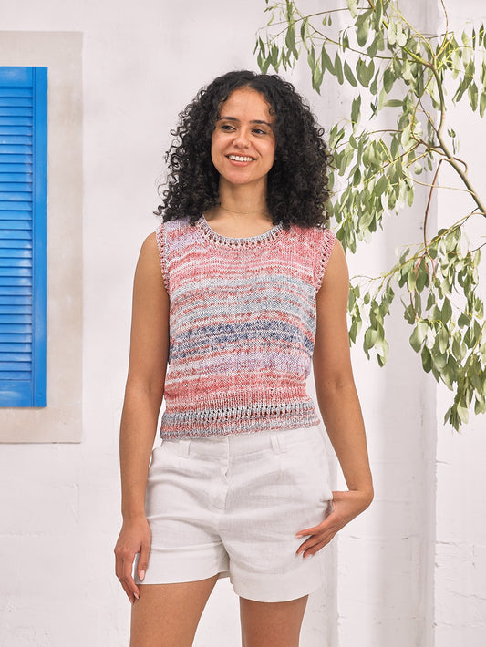 Knitting Pattern JB967 - Vest in Cotton Waves DK
