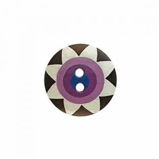 2 Hole Button - 15mm - Kaffe Fassett Star Flower - Multi