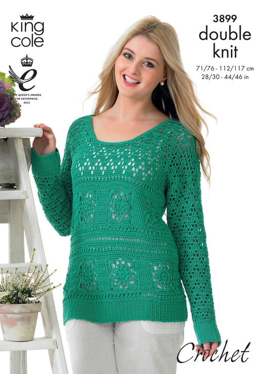 Crochet Pattern 3899 - Sweater & Top in Cotton DK