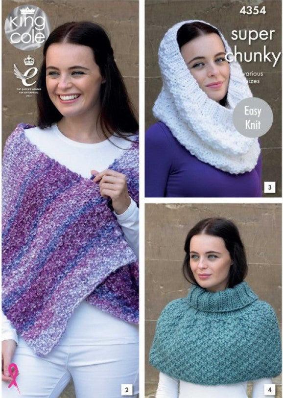 Knitting Pattern 4354 - Accessories in Super Chunky