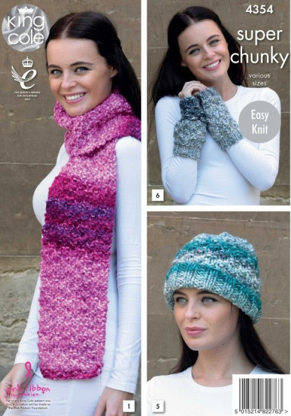 Knitting Pattern 4354 - Accessories in Super Chunky