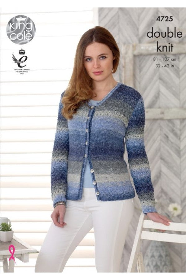 Knitting Pattern 4725 - Sweater & Cardigan in DK