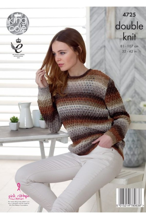 Knitting Pattern 4725 - Sweater & Cardigan in DK
