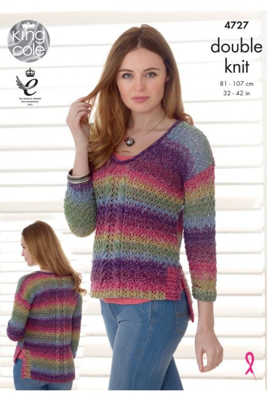 Knitting Pattern 4727 - Sweater & Cardigan in DK