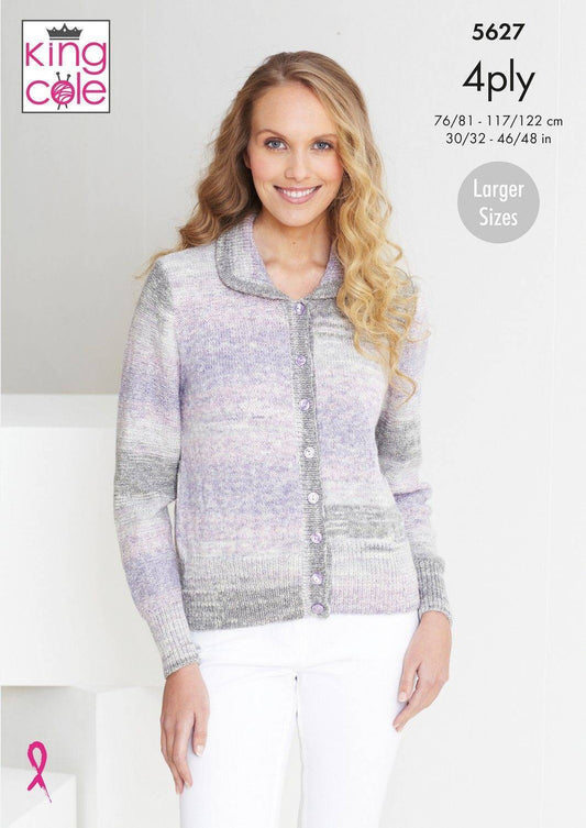Knitting Pattern 5627 - Cardigan & Top in Drifter 4 Ply