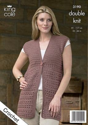 Crochet Pattern 3190 - Tunic & Waistcoat in DK