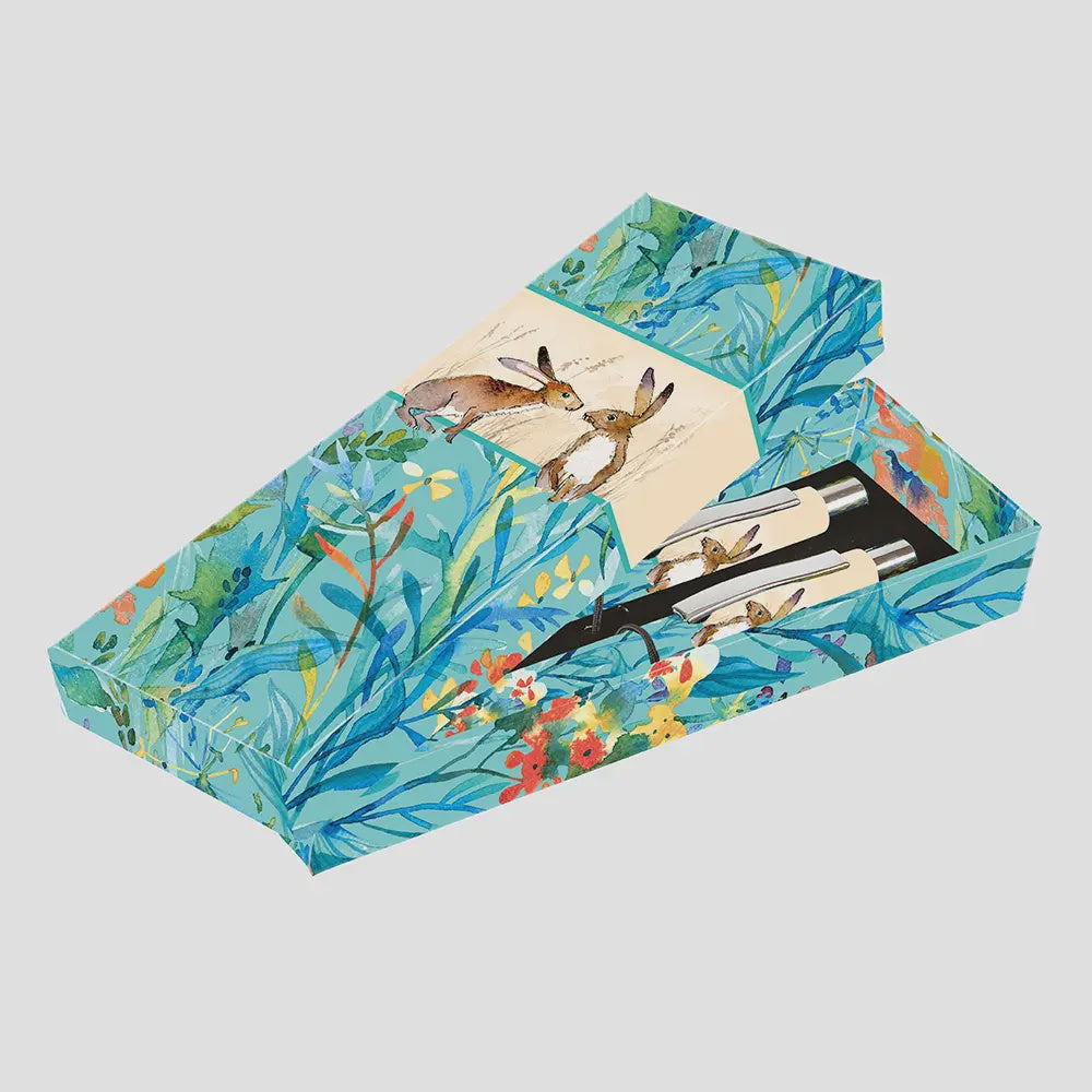 Gift Pen Set - Kissing Hares