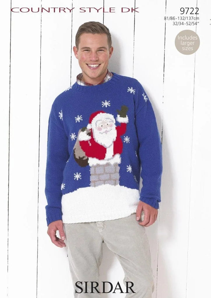 Knitting Pattern 9722 - Santa Claus Sweater in DK