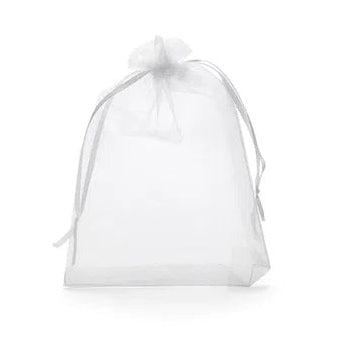 White Organza Drawstring Bag - 29cm x 20cm