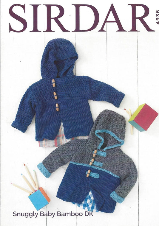 Knitting Pattern 4936 - Baby Boys Duffle Coat in Snuggly Baby Bamboo DK