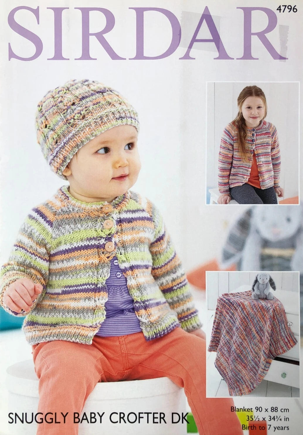 Knitting Pattern 4796 - Cardigan, Hat & Blanket in Baby Croifter DK