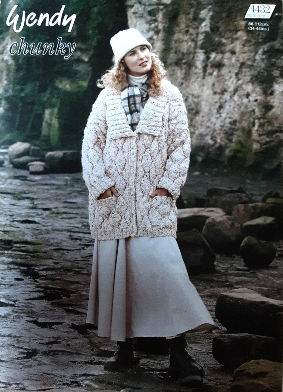 Vintage Knitting Pattern 4432 - Lattice Textured Jacket in Chunky
