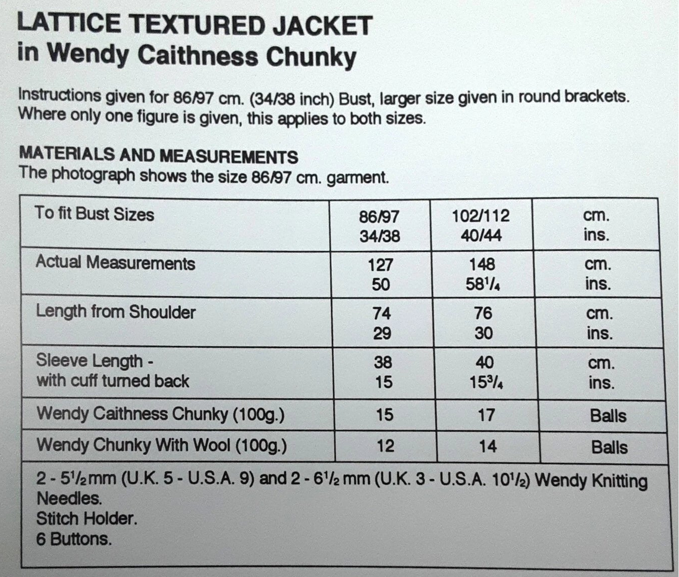 Vintage Knitting Pattern 4432 - Lattice Textured Jacket in Chunky