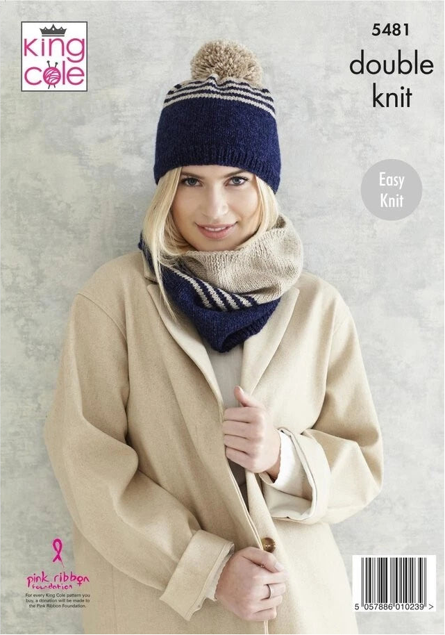 Knitting Pattern 5481 - Cardigan, Snood & Hat Knitted in Subtle Drifter DK