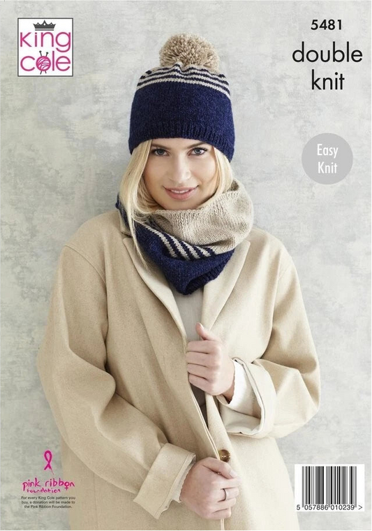Knitting Pattern 5481 - Cardigan, Snood & Hat Knitted in Subtle Drifter DK