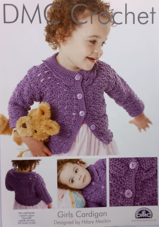 Crochet Pattern - Girls Cardigan - DMC Petra 3 Crochet Thread