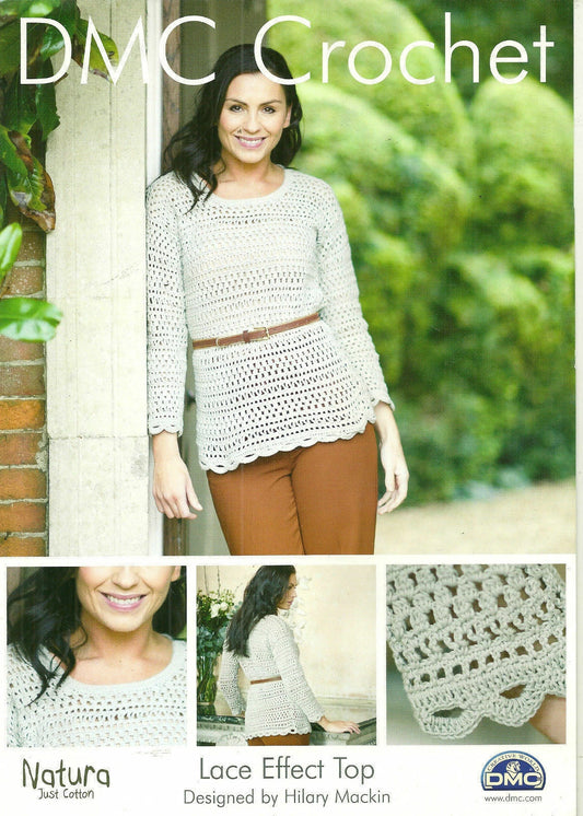 Crochet Pattern  - DMC Lace Effect Top in Natura Cotton