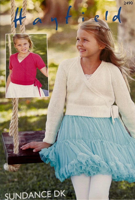 Knitting Pattern 2490 - Girls Ballet Wrap in DK